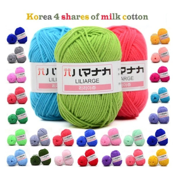 42 colors Chunky Baby Milk Cotton Knitting Yarn Wool Hand Knitted Wool Woven Crochet Thick Yarn For DIY Scarf Sweater Blanket Sewing