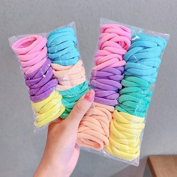 100PCS Diameter 4cm Hair Scrunchy for Women Hair Bands Elastic Seamless Link Rope Hair Accessories Headdress Hair Ties Matron Inn