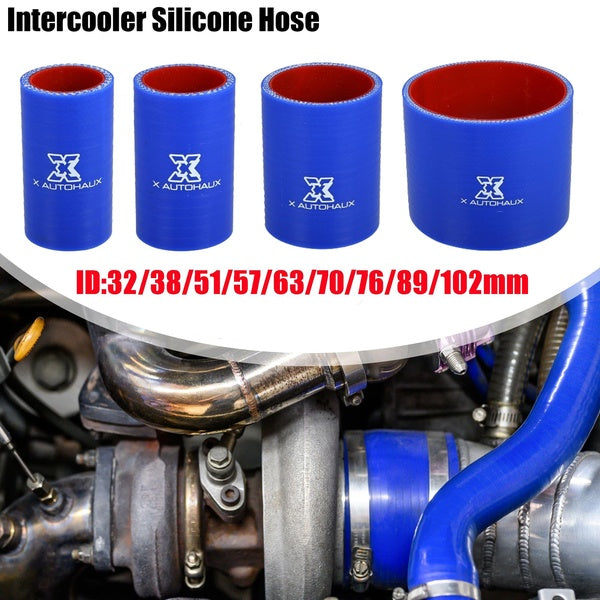X AUTOHAUX 32-38-51-57-63-70-76-89-102mm ID Straight Silicone Reducer Hose Silicone Hose Coupler Intercooler Tube for Car Intercooler Intake Piping