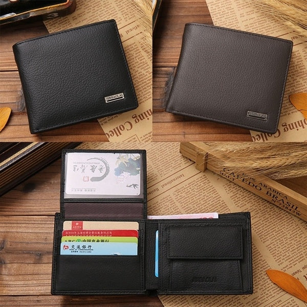 Fashion Men Short Leather Wallet Card Holder with Coin Pocket
