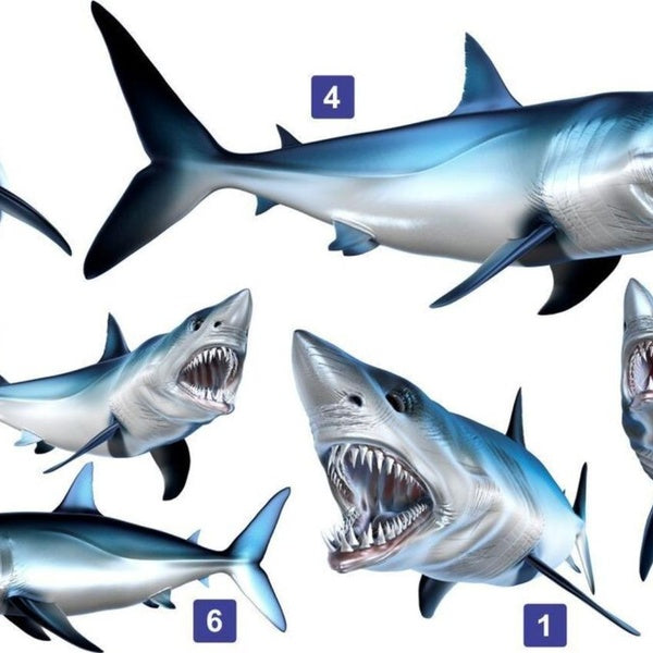 6" Mako Shark Beautiful Vinyl Sticker Fish Decals for Boat Car Vehicle Truck Fishin