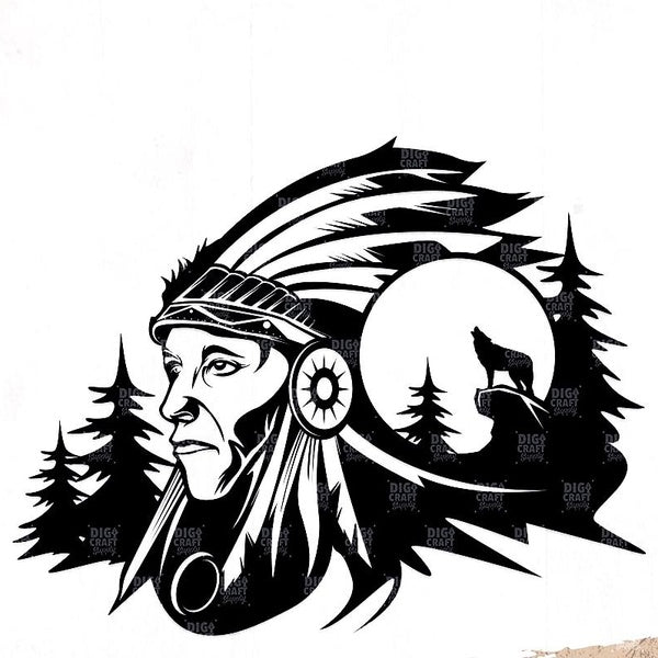 2pcs, Native Indian American Night Reflective Stickers Vinyl Decal Car Window Sticker