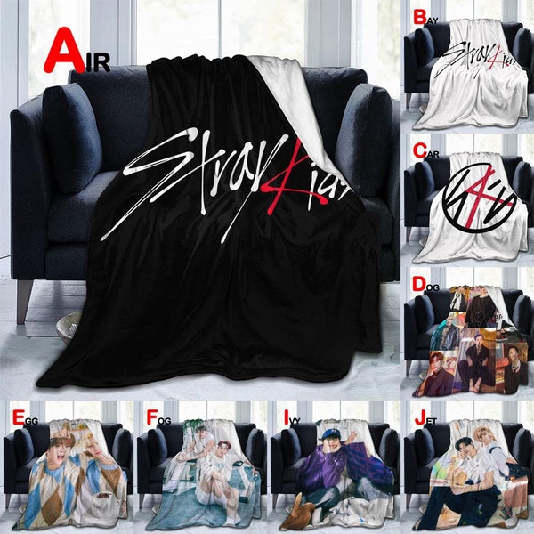 Kpop OT8 All Members Stray Kids Blankets for Beds Super Soft Winter Warm Throw Blanket Flannel Blanket