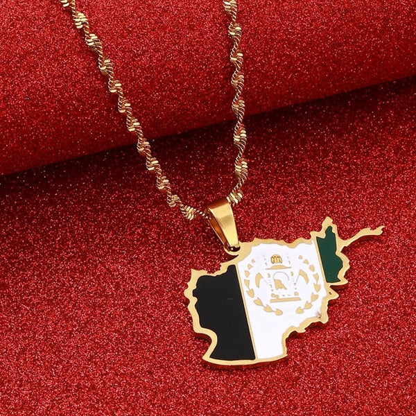 Afghanistan carte drapeau pendentif collier bijoux afghans cadeaux