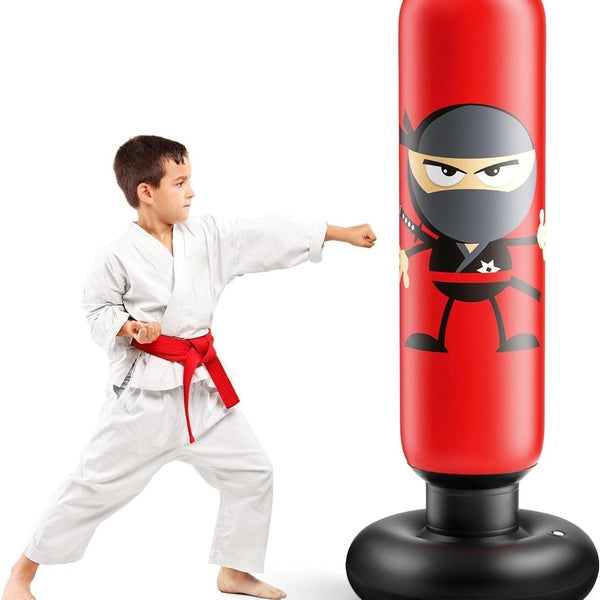 Inflatable Kids Punching Bag, Punching Bag Karate Gifts for Boys and Girls, Boxing Bag for Immediate Bounce Back for Practicing Karate, Taekwondo, an