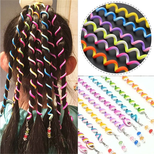 6pcs-lot Rainbow Color Cute Girl Curler Hair Braid Hair Styling Tools Hair Roller Braid The Princess Hair Accessory