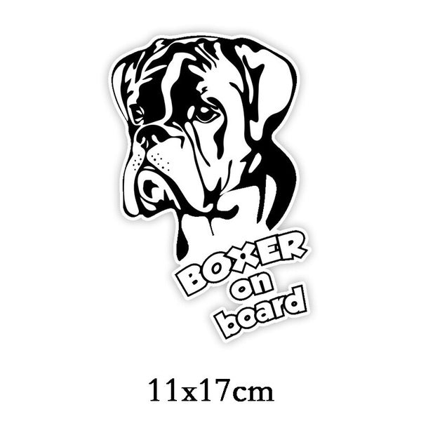 11x17cm Boxer On Board Dog Colorful Car Sticker Funny Car Stickers Styling Decal