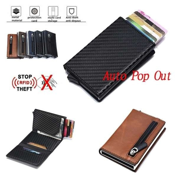 2020 nouveau portefeuille porte-monnaie Pop Up protecteur de carte de crédit argent comptant pince portefeuille RFID blocage