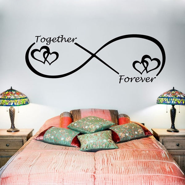 Infinite Love Decal Wall Decals Infinity Heart Love Wall Vinyl Sticker Wedding Decor for Master Bedroom