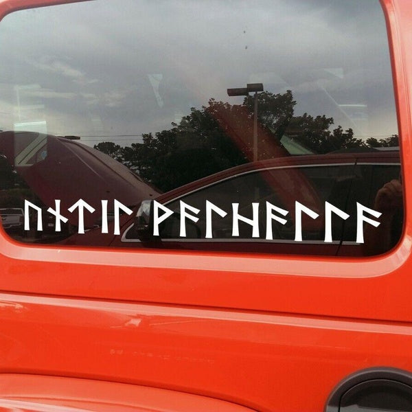 Until Valhalla in Norse Runes Vinyl Decal - Viking Futhark - Die Cut Sticker
