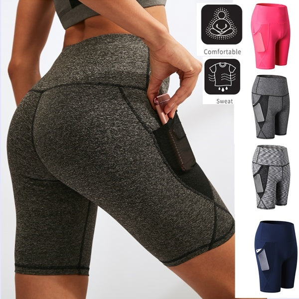 Summer Breathable Women Short Leggings with Pockets Casual Slim Fit Fitness Pant Summer Shorts Plus Size Shorts Yoga Running Shorts