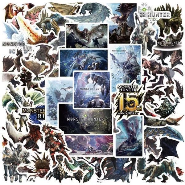 10-50pcs Monster Hunter Stickers Game Graffiti Stickers for DIY Luggage Laptop Skateboard Motorcycle Bicycle Stickers