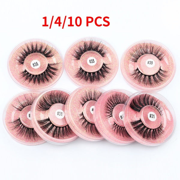 Artificial Eyelashes 1-4-10Pairs Natural Long False Eyelashes Fluffy Wispy 3d Mink Lashes Soft Thick False Lashes Bulk Makeup Lashes