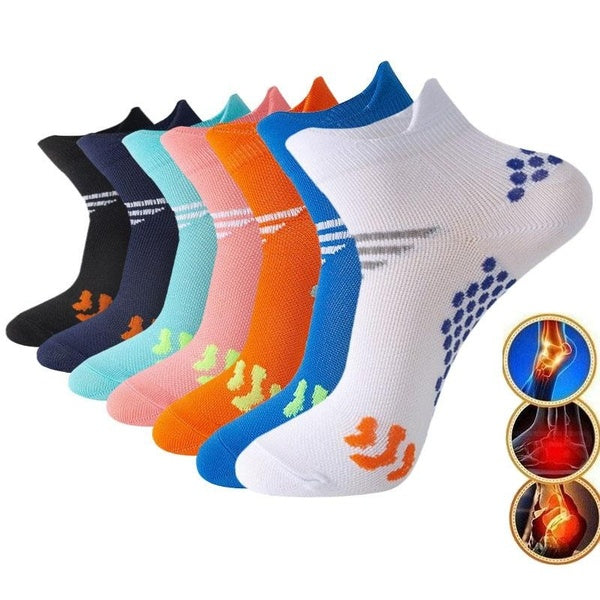 1-2-3-4-5 Pair Ankle Compression Socks Running Socks for Men Women Compression Low Cut Athletic Socks for Sports, Hiking, Walking, Cycling