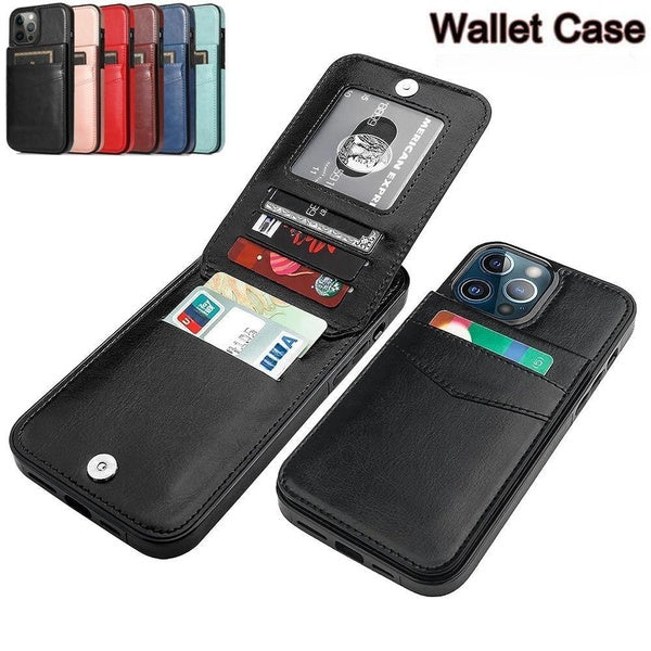 Étui portefeuille en cuir magnétique mince de haute qualité avec fente pour carte, housse à rabat antichoc pour iPhone 15 Pro Max 14 Pro Max 15 Plus