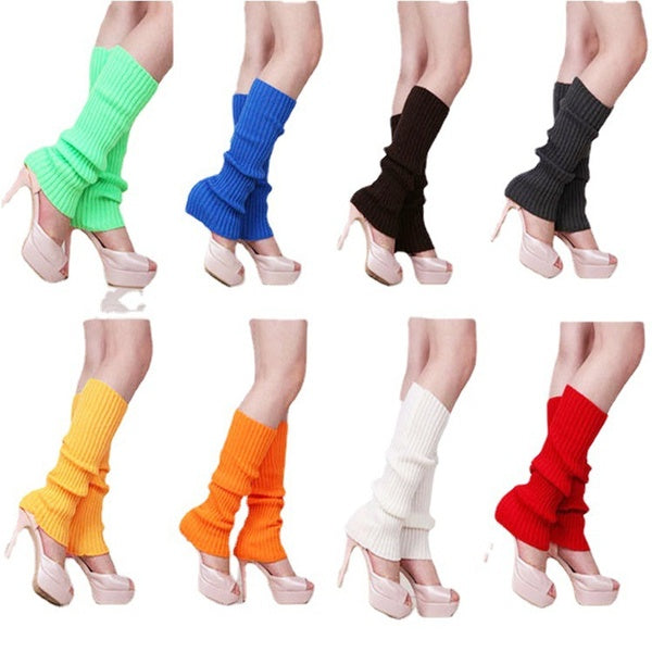 Women's Knitted Footless Leg Warmer Long Socks Leggings Ladies Boot Cuffs Dance Party Accessories