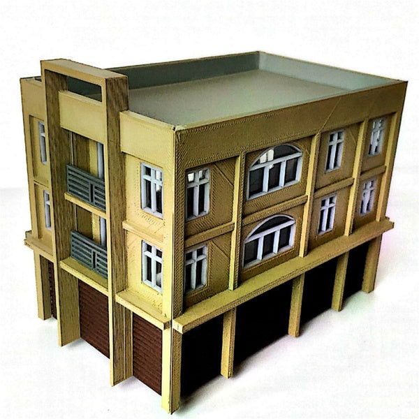 HO Scale Assembled Model Building DIY 1:87 Commercial Office Residential Building Train Railway Sand Table Scene Layout