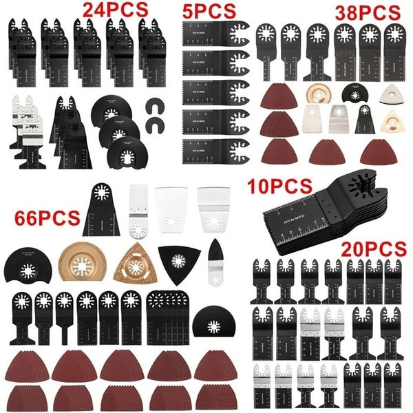 5-10-20-24-38-66PCS Saw Blades Mix Oscillating Wood Cutting Tool for Fein Multimaster Dremel Makita Bosch Rockwell