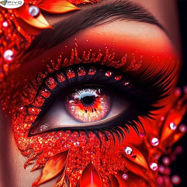 FIYO Eyes DIY 5D Diamond Painting Full Drill with Number Kits Home and Kitchen Fashion Mosaic Diamond Painting Canvas Wall Decoration Gift Crafts for