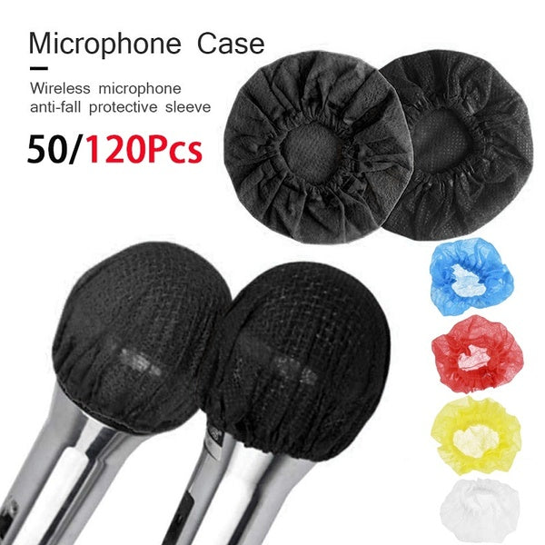 50-120pcs Universal Non-Woven Mic Protective Covers Microphone Windscreen Cap Pads for KTV Karaoke Disposable Microphone Covers