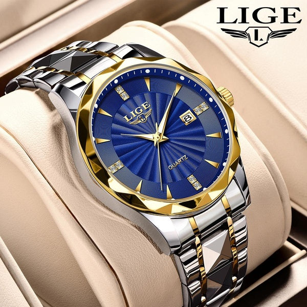 LIGE 2024 Nouvelles Montres Pour Hommes De Mode Top Marque Montres À Quartz Analogiques De Luxe Design Rétro Étanche Et Style Décontracté, Très Adapt