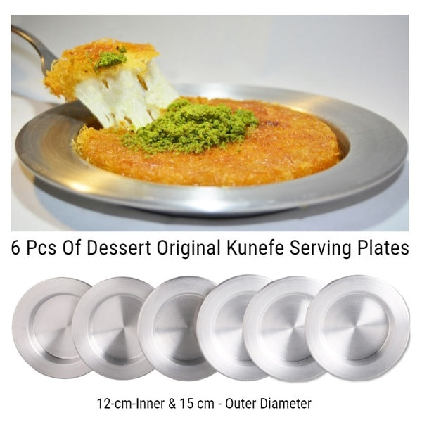 6 pcs Set Kunefe famous dish dessert serving plates presentation tray Hatay antakya kunefe original high quality aluminum plate (12-15CM)