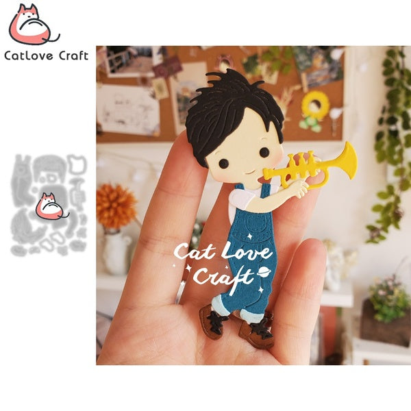 Catlove trompette mâle métal matrices de découpe Scrapbooking moule pochoir découpes carte faisant bricolage artisanat gaufrage nouveaux matrices pou