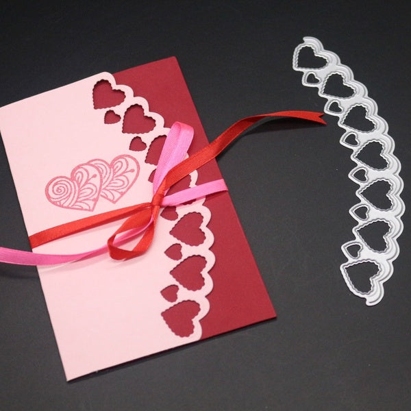 DIY Hearts Metal Cutting Dies Envelope Border Curved Frame Cut Die Stencil Scrapbooking Embossing Craft