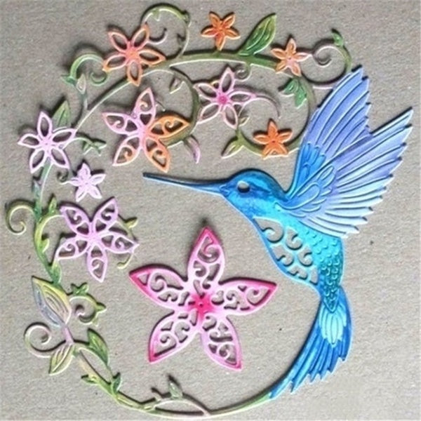 Bricolage Humming Bird métal découpe matrices Scrapbooking carte faisant Album gaufrage artisanat papier pochoir animaux meurt