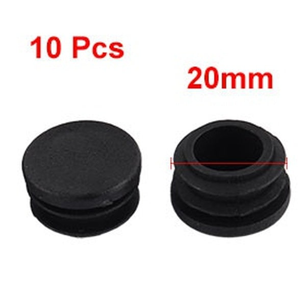 Meubles Table Chaise Jambes En Plastique Tube Rond Tuyau Insert Cap Capuchon Bouchon Noir 22mm Dia 10pcs