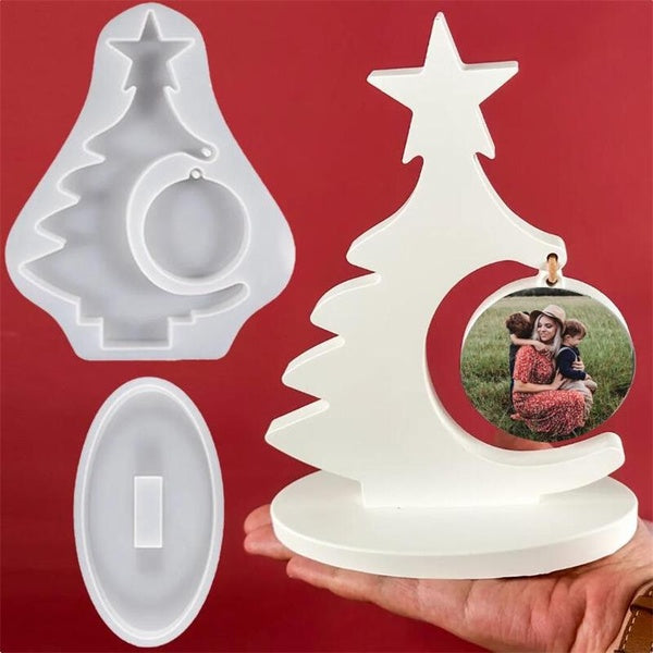 2pcs-set Casting Molds for Christmas Tree Photo Frame Craft DIY