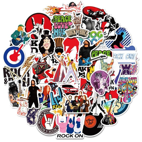 10-50 Pcs Rétro Rock Band Musique Punk Graffiti Autocollants Guitare Planche À Roulettes Ordinateur Portable Bagages Moto DIY Decal Autocollants