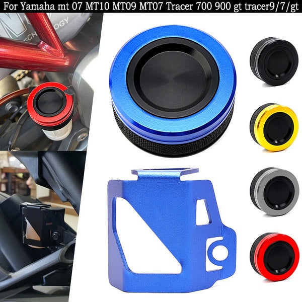For Yamaha mt 07 MT10 MT07 MT09 Tracer 700 900 gt tracer 9 GT 7-gt CNC Motorcycle Rear Brake Fluid Reservoir Cover & Oil Cup Guard Cover Protector