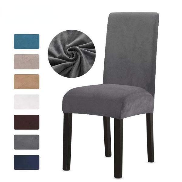 1-2-4PCS Velvet Fabric Super Soft Chair Cover Office Seat Cases Tretch Chair Covers for Dining Room Hotel Home Decoration