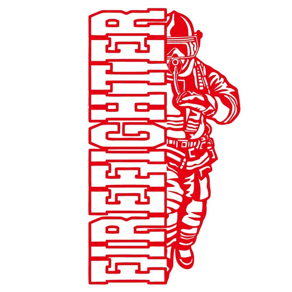 2pcs,9'' 23cm Firemen Firefighting Firefighter Decoration Wall Home Car Decoration Stickers Motorcycle DieCut（No Background ) Night Reflective Sticke