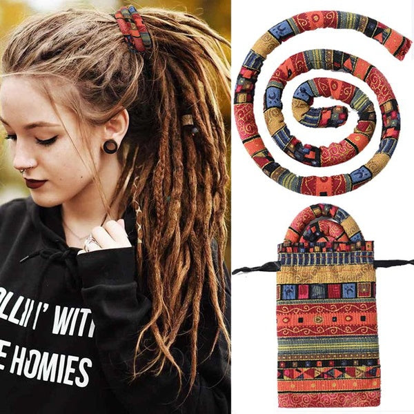 Spiral Lock Hair Tie Long Ponytail Holders Bendable Hair Ties Long Dreadlock Hair Band for Women Girls Hair Accessories Hair Stick