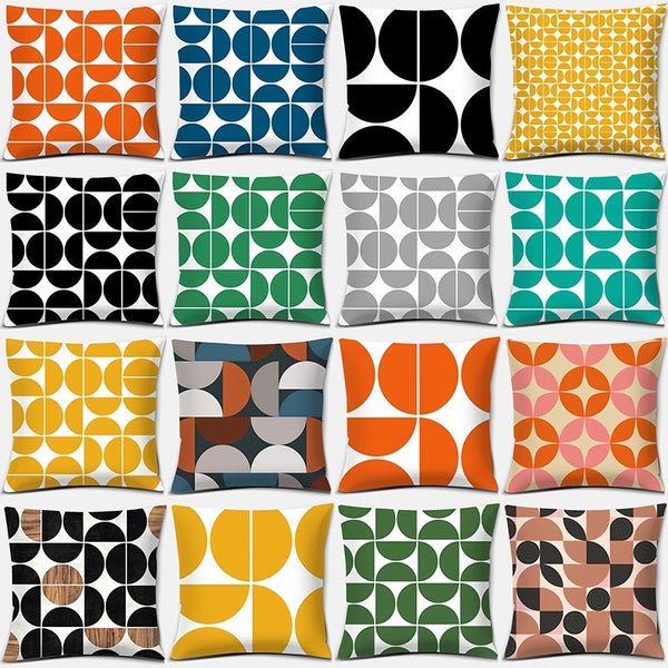 Mid century modern geometric pattern throw pillows Series Pillow Gift Home Office Decoration Pillow Bedroom Sofa Car Cushion Cover (45cm * 45cm)