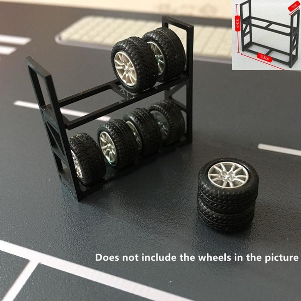 Assemble Model Tire Frame 1-64 Car Wheel Rack Frame Modification Vehicle Mold Accessories Building Scene Layout