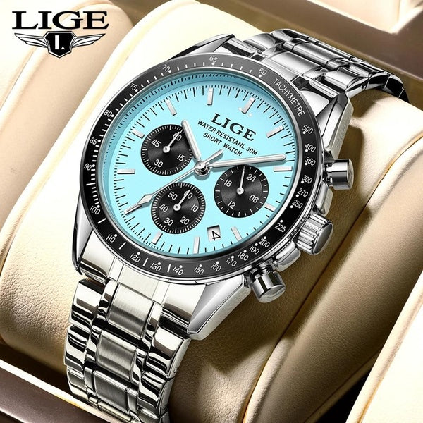 Reloj Hombre LIGE montres hommes d'affaires de luxe montre-bracelet à Quartz en acier inoxydable calendrier masculin horloge lumineuse Relogio Mascul