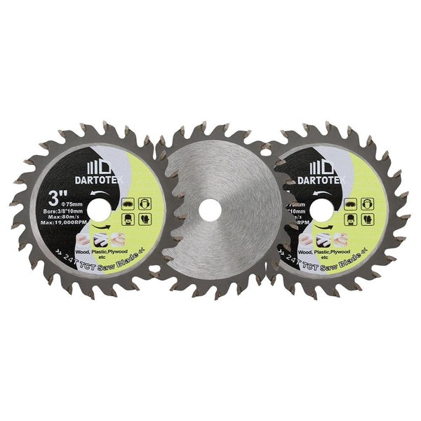 SHDIATOOL 3pcs TCT Saw Blade 75mm-3inchs For Cutting Wood Plastic Cutting Discs