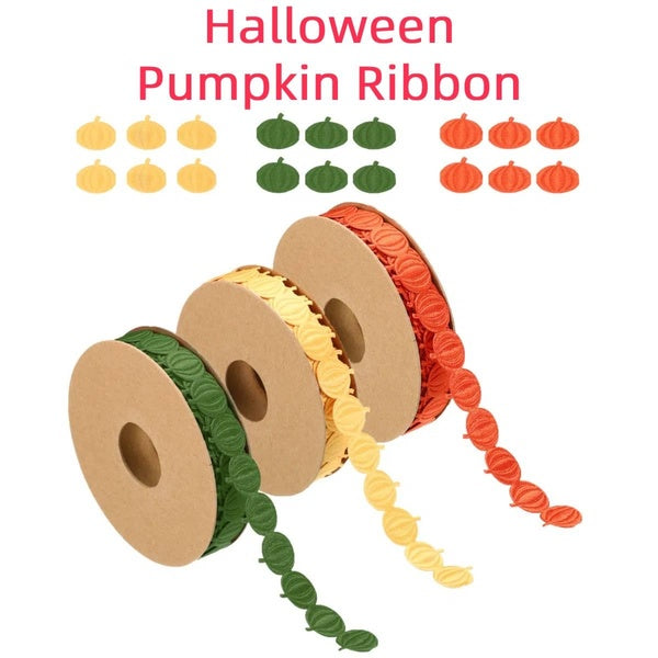 1Roll Pumpkin Ribbon DIY Halloween Pumpkin Art Home Decoration Gift Wrapping Halloween Decoration Decor Ribbon