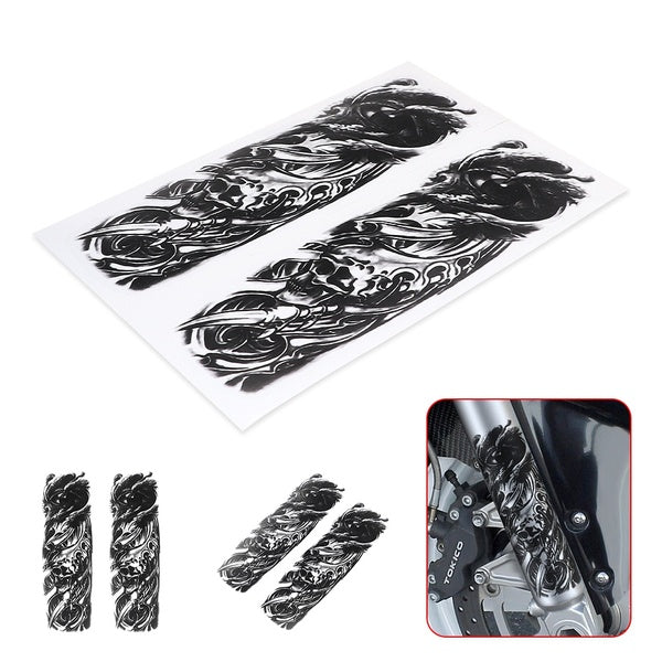 Motorcycle Accessories Front Fork Skull Decals Graphic Stickers For Harley Sportster 883 1200 Electra Street Glide softai