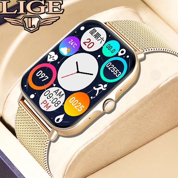 2022 LIGE Full Touch 1.69 "Sport Montre Intelligente Hommes Femmes Moniteur de Fréquence Cardiaque Fitness Tracker Bluetooth Appel Femmes Smartwatch