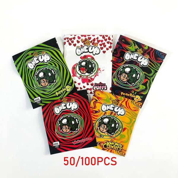 20-50-100Pcs Empty ONE UP Gummies Candy Bags Resealable Mylar Packaging Bags