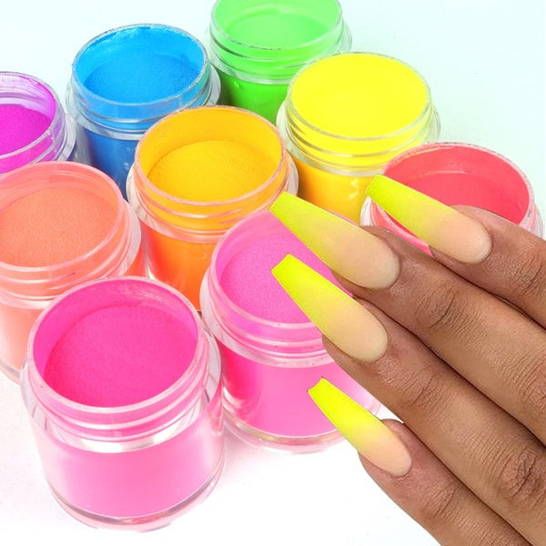 New Nail Art Acrylic Powder UV Gel Crystal Dipping Powder for Nail Polish Fluorescent Neon Pigment Nail Dust Nail Accessories