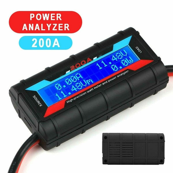 200A DC LCD Digital Monitor Amp Watt Meter RC Battery Solar Power Analyzer Tool