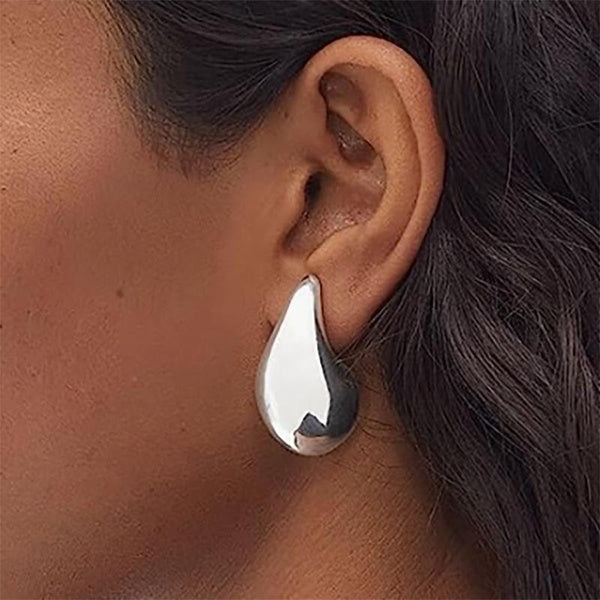 Boucles d'oreilles tendance en acier inoxydable pour femmes, 1 paire, Design de gouttelette d'eau creuse, bijoux élégants et charmants, cadeau pour m