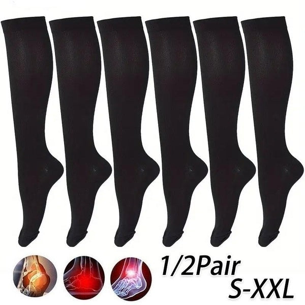 S-XXL Bicycle Elastic Socks, Calf Tight Socks, Outdoor Fitness, Running, Sports, 1-2 Pair of Men's and Women's Pressure Socks