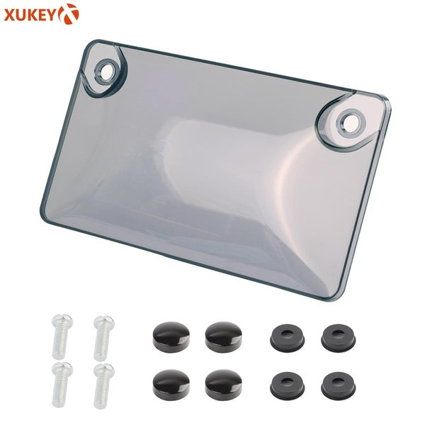 XUKEY 1PC Motorcycle Bubble Tinted License Plate Cover For US Motorbike Number Plate Bug Shield Tag Protector Anti-Dust Unbreakable