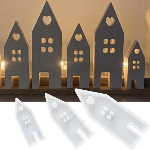 Heart House Silicone Molds Light Heart Houses Concrete Moulds Casting Molds Houses Model Decoration Home Resin Mold Casting Mould